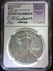 2016 Silver Eagle NGC MS70 First Releases Eagle 30th Ann ELIZABETH JONES Auto