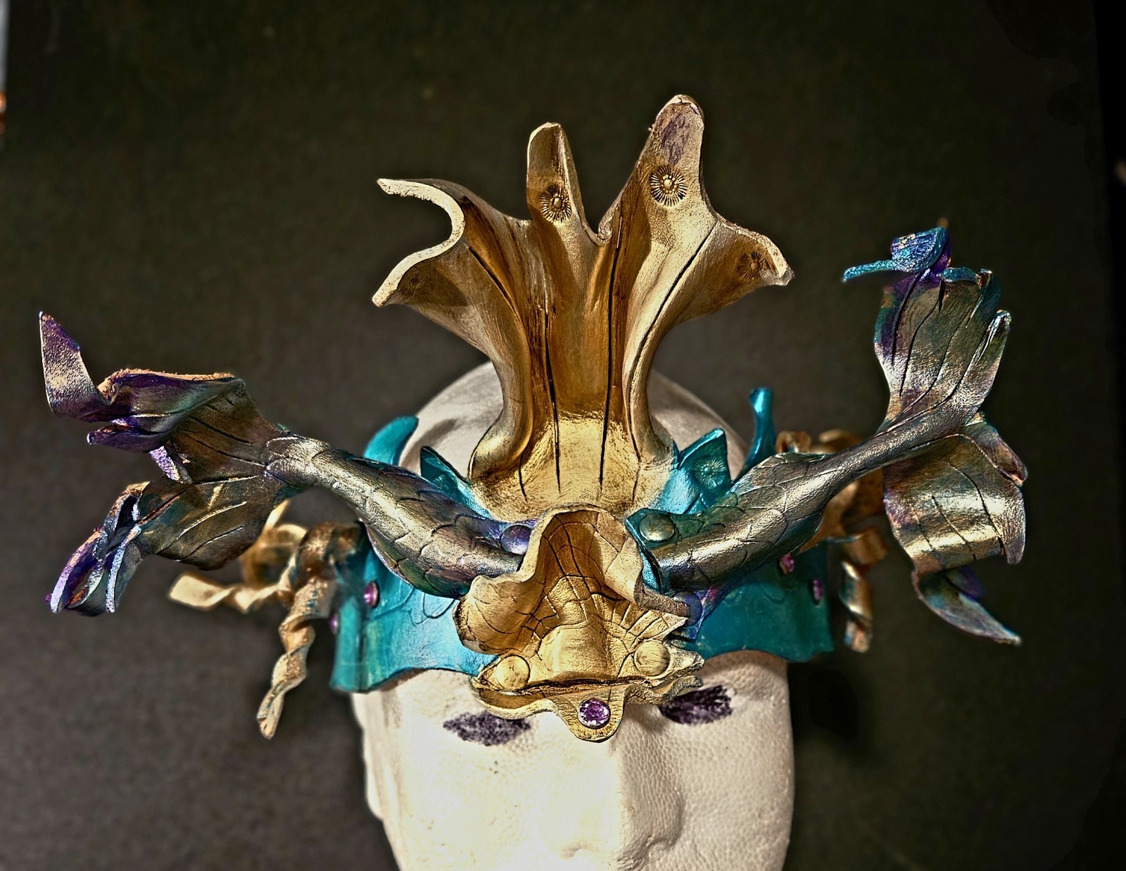 Disfraz de Sirena de Cuero Diseño Original Cabecera Mascarada Juegos con disfraces Etc.
