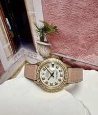 Ladies Rolex 18k Yellow Gold Datejust White Dial Diamond Bezel 6517 Watch 1966
