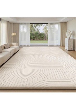 Teppiche Wohnzimmer 160x230cm, 3D Creme Vorleger für Schlafzimmer, extra großer Teppich 