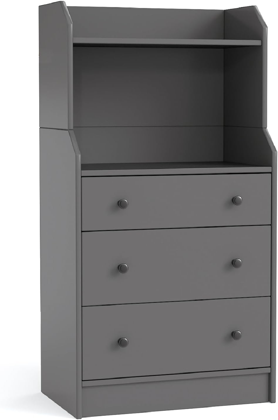 Chest of Drawers 3 Drawer Storage Cabinet Open Shelves Modern Wooden Unit