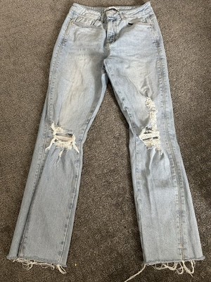 ZARA Women s Blue Light Wash Distressed Skinny Slim Fit Denim 5-Pocket 4