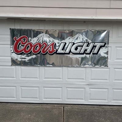 Coors Light Grey Style Vinyl Banner Outdoor Garage Shop Man Cave Sign Flag 8X5