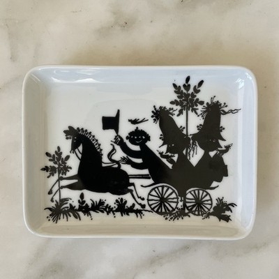 Rosenthal Bjorn Wiinblad Germany Rectangular Dish Rare Halloween Black White
