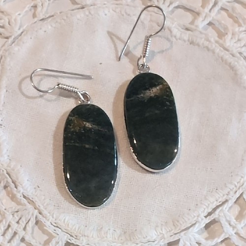 Moss Agate Stone Drop Earrings