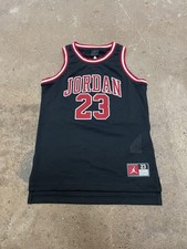 Jordan Basketball Jersey Youth 10-12 Black Mesh 23 Michael Jordan Tank