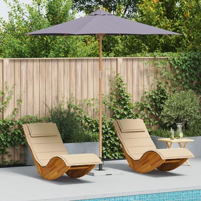 ebay uk patio umbrellas Garden Parasol Dark Grey 270x260 cm Bamboo vidaXL