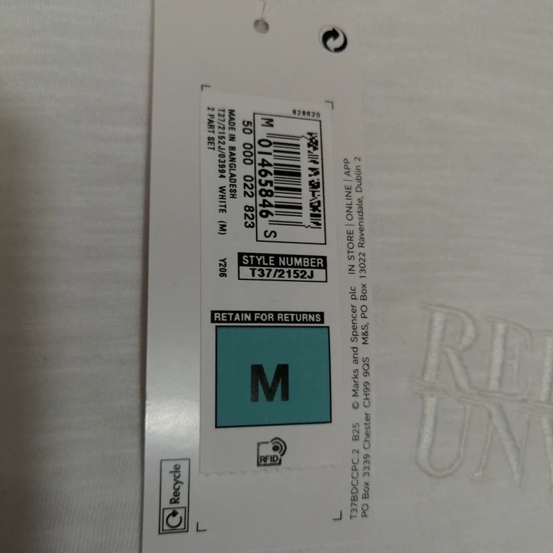 Set/Pigiama M&S Body Puro Cotone Salotto Taglia UK M foto 3