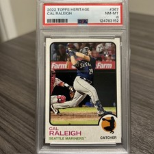 2022 Topps Heritage - Cal Raleigh #367 (RC) PSA 8 Seattle Mariners