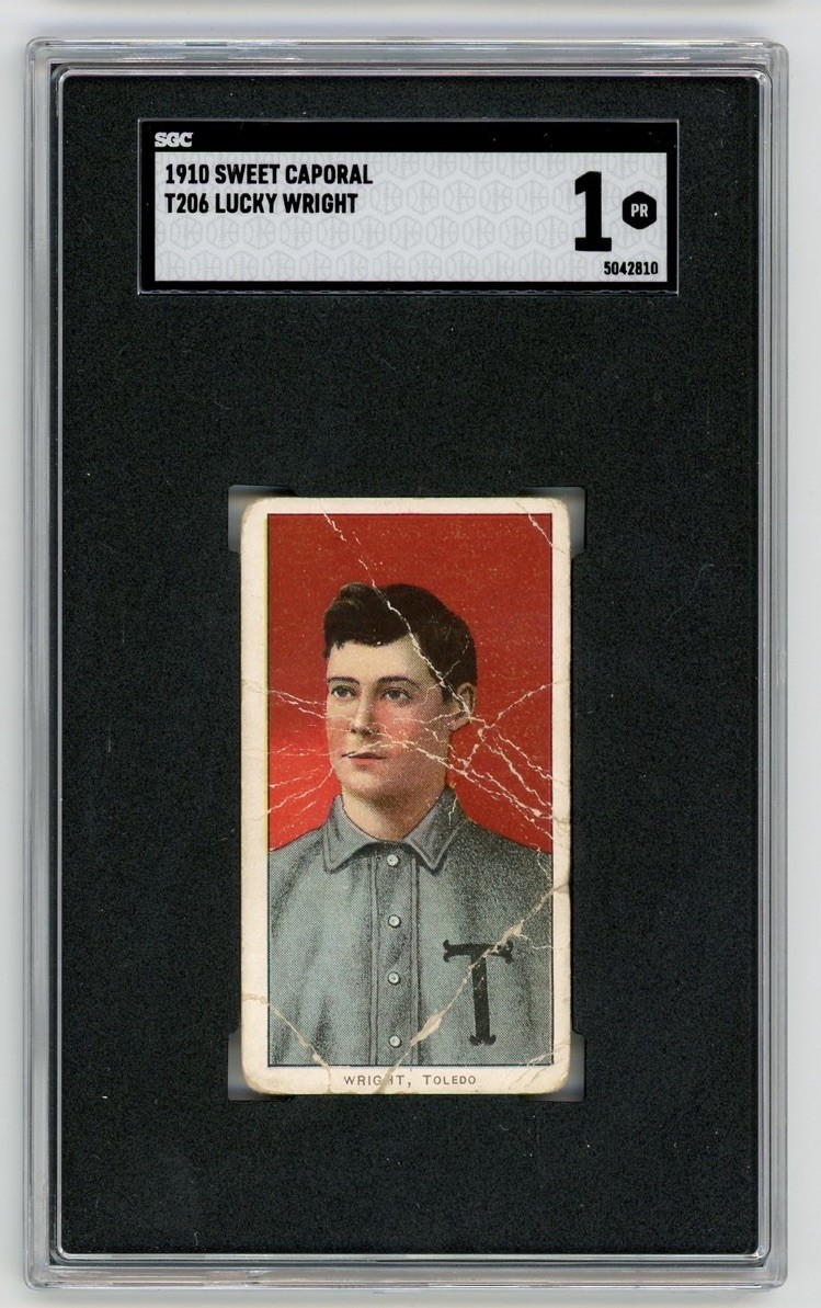 1909-11 T206 Sweet Caporal Lucky Wright Toledo SGC 1