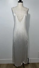 Vintage Val Mode Lingerie Dress Nightgown Long M Floral Lace Bridal Fairy
