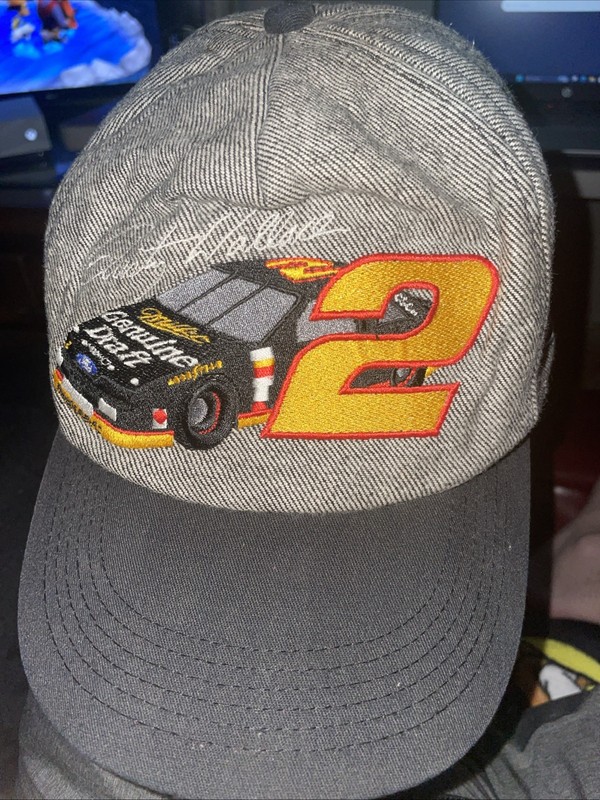 Rusty Wallace Miller Lite Genuine Draft NASCAR Adjustable Cap Hat #2 Vintage 90s