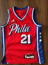 Nike Jordan Joel Embiid 21 Philadelphia 76ers Youth Swingman Jersey Small