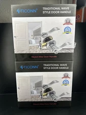 TICONN Traditional Wave Style Reversible Door Lever Door Handle 2 Pack SEALED