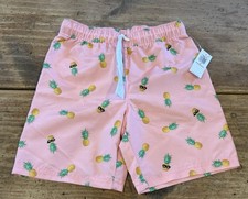 NWT Old Navy SWIM TRUNKS Size 5T PINK Pineapple Print Polyester DRAWSTRING Waist