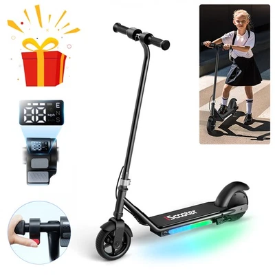 ISCOOTER Elektroroller Kinder 16km/h Elektroscooter 150W Elektro Roller Schwarz Alter 6+