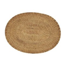 Woven Rattan Placemats Set of 4 14"x19" Caramel