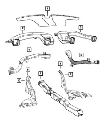 Genuine Mopar Floor Console Duct 68244776AA