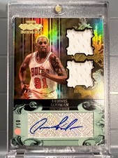 2007-08 Topps Echelon Dennis Rodman Dual Relic Auto /50 Bulls Shipped Top Loader