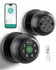 Smart Door Knob Fingerprint Door Lock with Keypad, Biometric Door Knob with A...