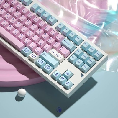 ePBT Acid House Keycaps (Light Pink, Baby Blue, White)
