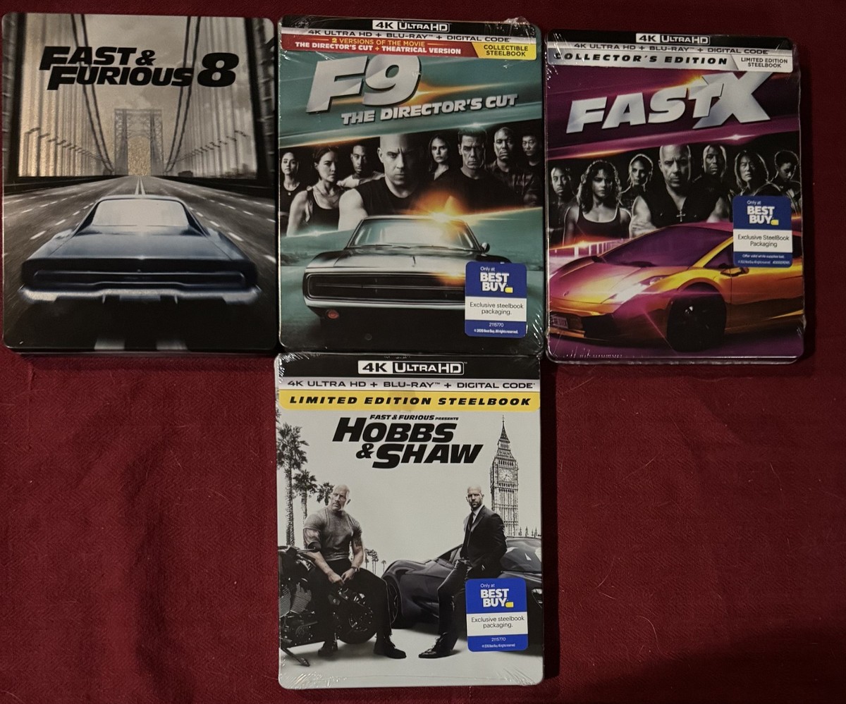 Fast & Furious 1-10 & Hobbs & Shaw -Blu-Ray / 4K - 12 Steelbook
