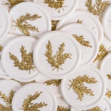 25Pcs Gold & White Wax Seal Stickers - Handmade Envelope Seals, Self Adhesive -