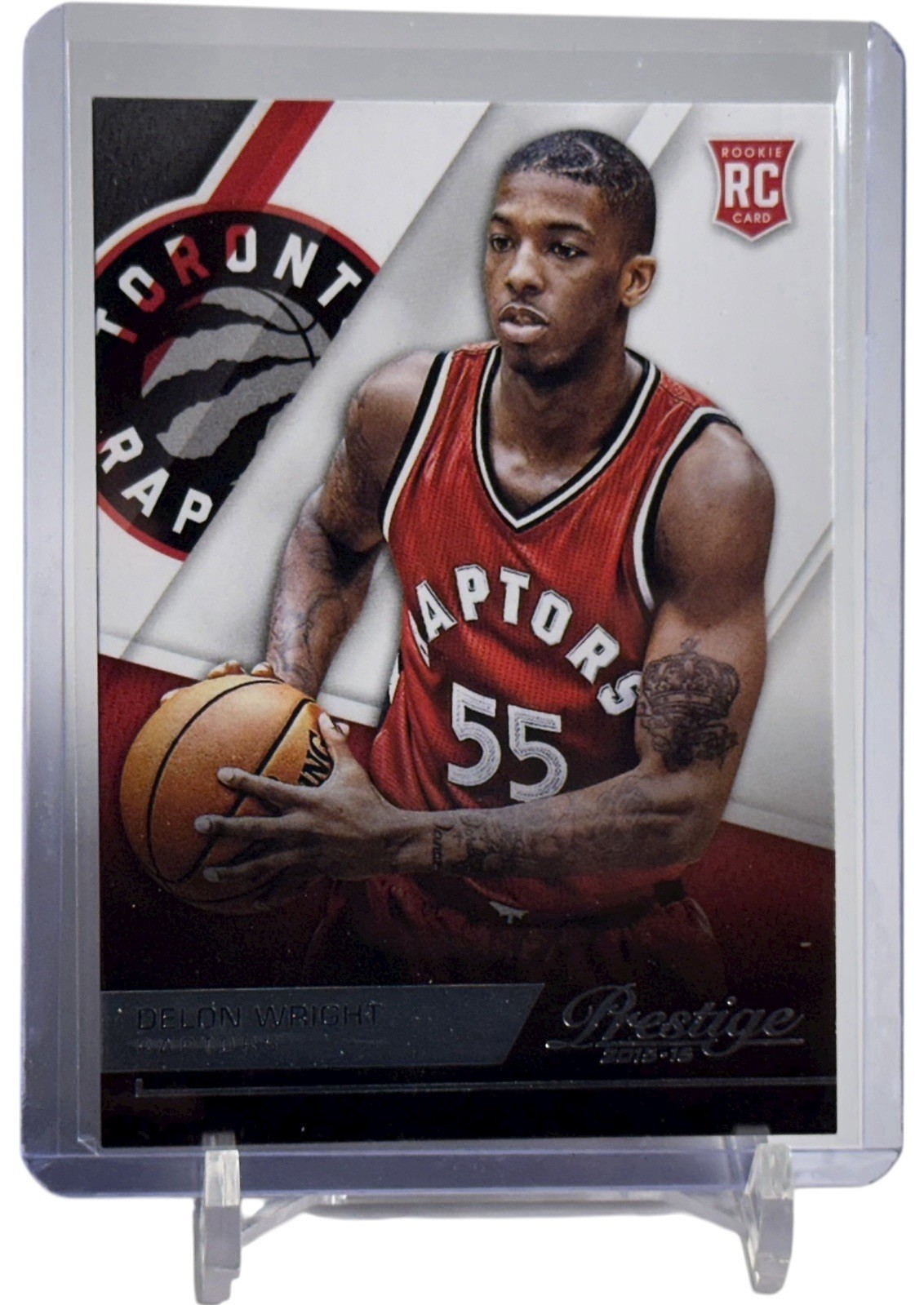 2015-16 Panini Prestige Delon Wright Toronto Raptors Rookie RC Card #233 W/Top