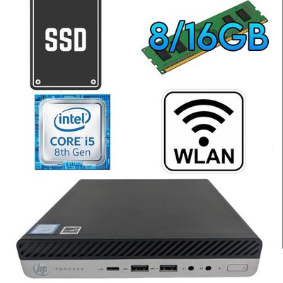 HP ProDesk 600 G4 Intel i5 8500t WLAN 8/16GB RAM NVME SSD Mini PC Windows 11 Pro