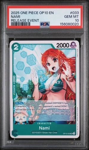 2025 ONE PIECE OP10-ROYAL BLOOD RELEASE EVENT #033 NAMI PSA 10