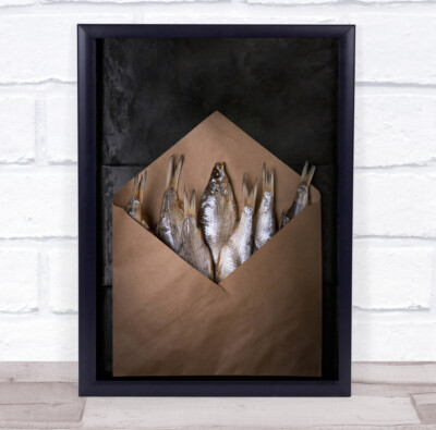 Fish Envelope Paper Mail Still Life Message Package Fishka Wall Art Print