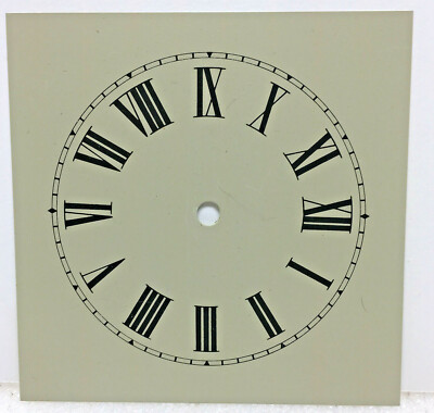 Antique Clock Replacement 5'' Dial Painted Steel With Roman Numerals
