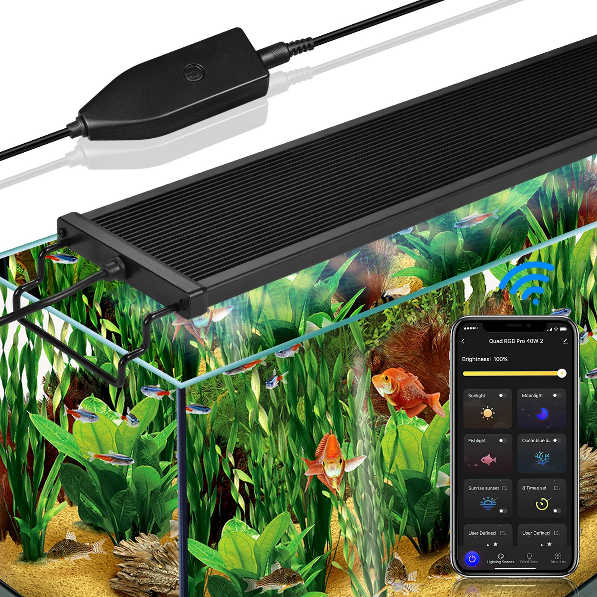 Aquarium Programmable LED Light Full Spectrum Plant Fish Tank Light