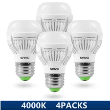 4 Pcs SANSI LED Light Bulb 9W 900LM Daylight 2700K-5000K A15 E26 Home Lamp E26