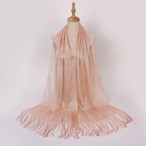 Womens Glitter Scarves Ladies Fringed Tassel Scarf Shawls Wraps Party Wedding - Picture 44 of 45