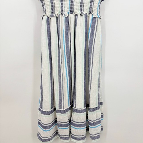 Vestido Rails Ashlyn a Rayas Cintura Ajustada Talla XS Mezcla de Lino Sin Mangas - Imagen 7 de 12