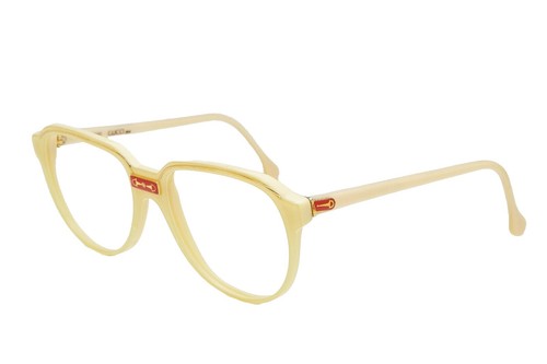 New Gucci GG 0660O 002 Gold White Plastic Cat-Eye Eyeglasses  display picture 1