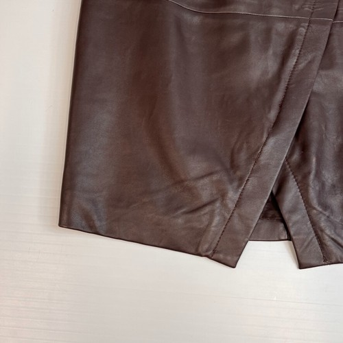 Halogen Skirt Women 6P Petite Leather Wrap Front Slit 29x20 Lined Party Core Go - Picture 3 of 12