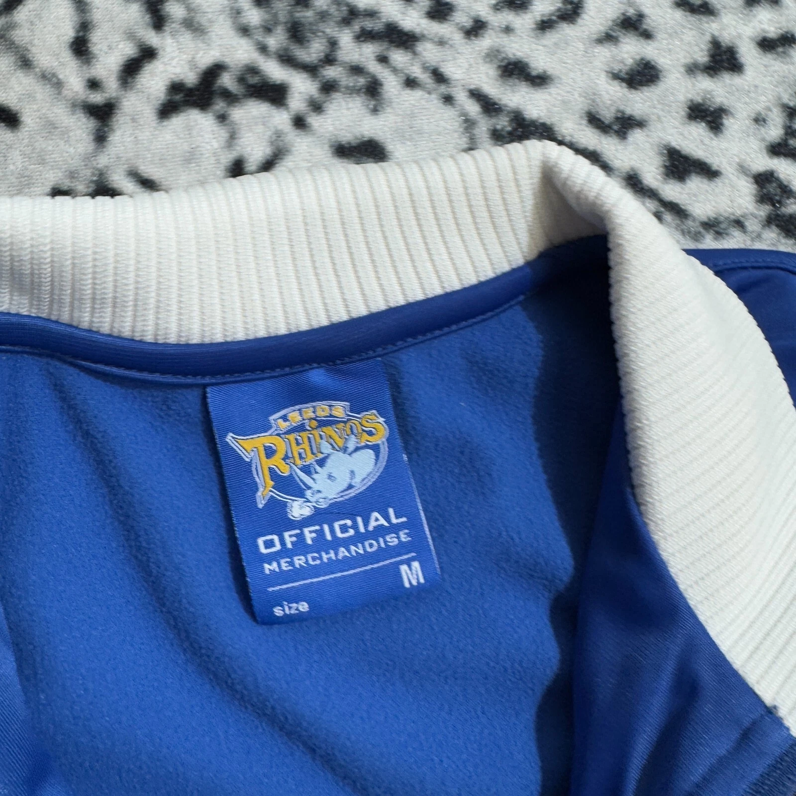 GUCCI Giacca tuta vintage Leeds Rhinos unisex blu poliestere taglia M vestibilità regolare