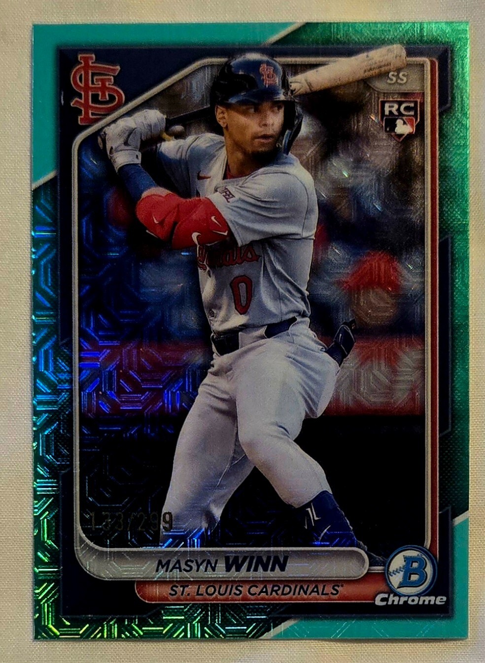 2024 Bowman Chrome Mega Box Mojo MASYN WINN #61 RC Aqua Refractor /299 - STL SS