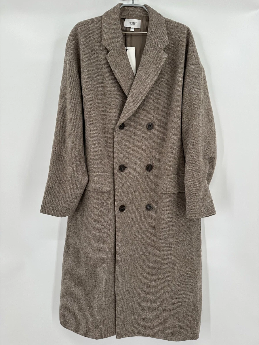 Moussy Vintage Women's Chester Coat Double Breasted sz L Wool Made in Japan  NEW