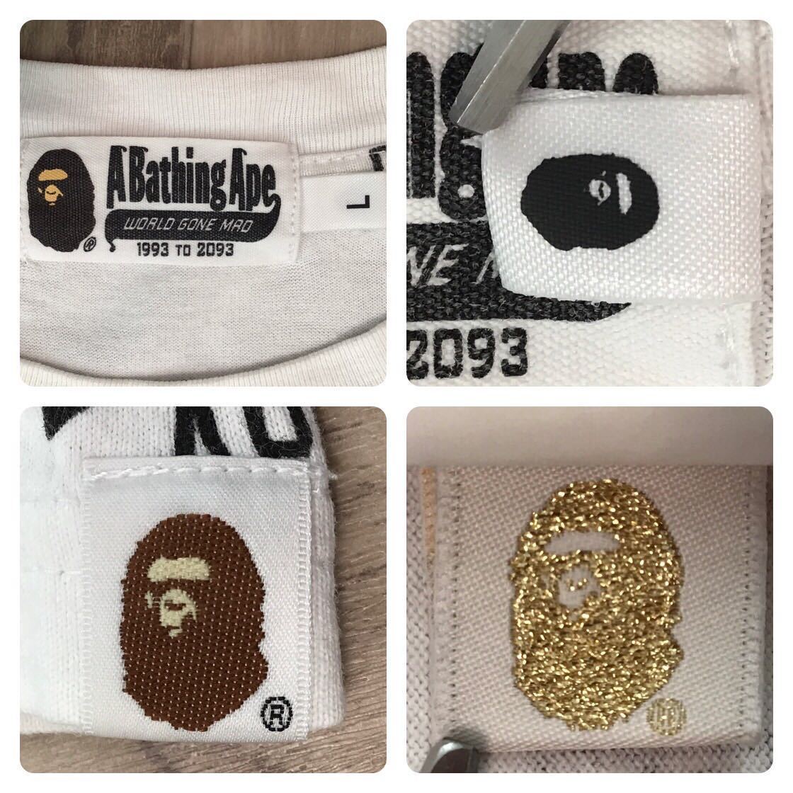BAPE Monogram logo T-shirt a bathing ape White Size L | eBay