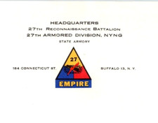 27th Reconnaissance Battalion 27th Armed Division NYNG State Armory  Letterhead