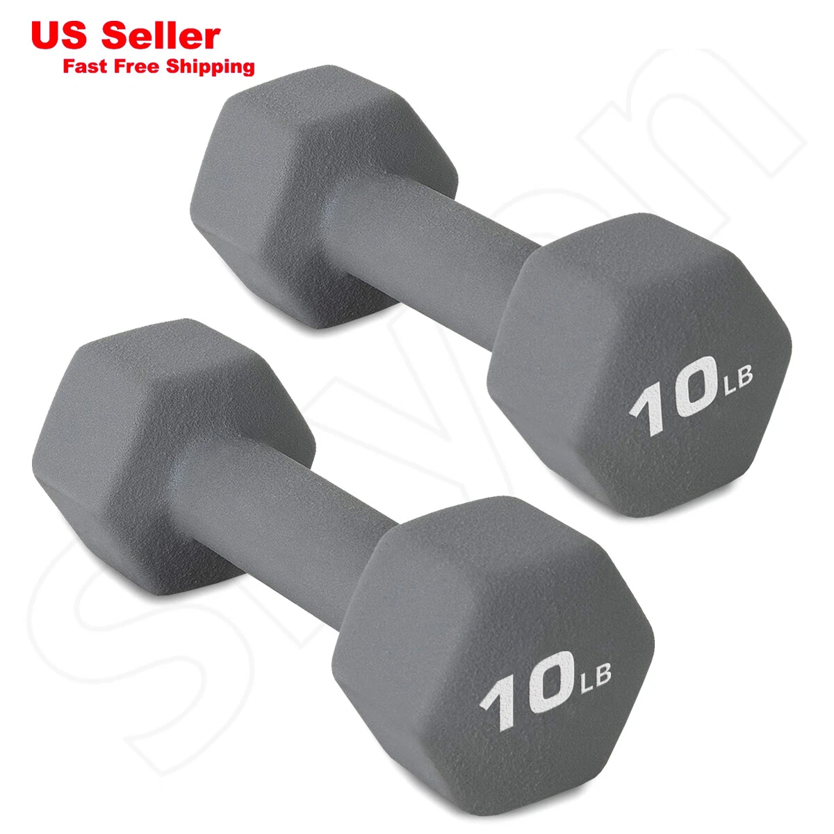 Skyon Barbell Rubber Coated Hex Dumbbell Hand Weight Set Avail 10 lb Pair