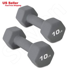 Skyon Barbell Rubber Coated Hex Dumbbell Hand Weight Set Avail 10 lb Pair