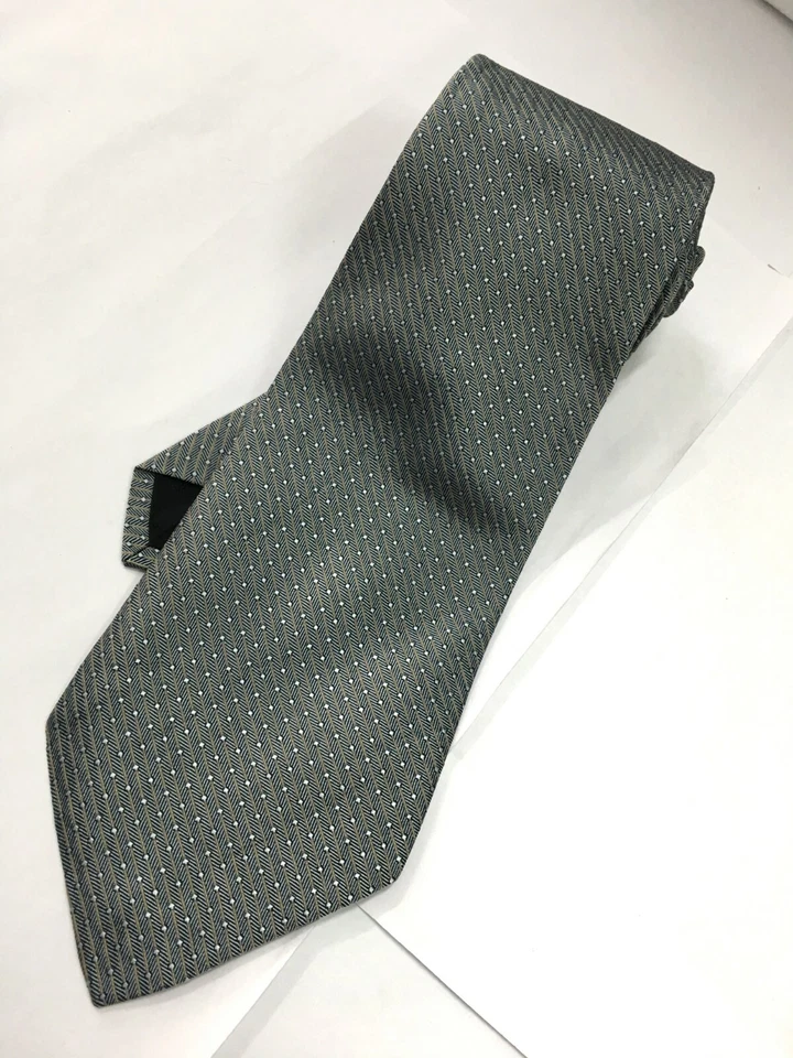 Подлинный DONNA KARAN Нью-Йорк в полоску Dot дизайн на серый 100% шелк галстук - Изображение 2 из 4