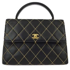 Chanel Black Calfskin Wild Stitch Handbag KK91145