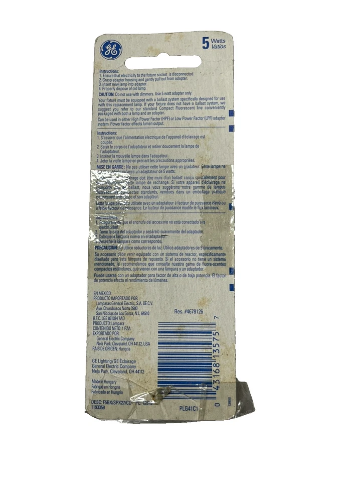 GE 5W Standard Compact Fluorescent Bulbs 250 Lumens 2 Bulbs 238J and 225H - Image 4 of 4