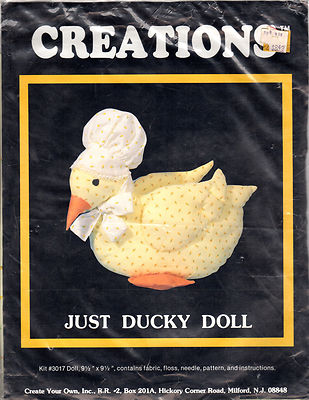 Create Your Own/ Creations Dollmaking Sewing Kit #3017 ''Just Ducky Doll'' 9½''x9½''