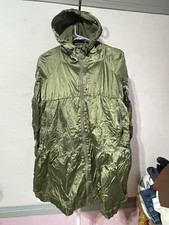 Womens Talula Xxs  Satin Jacket Army Drab Green Hooded Lightweight Coat Teen Jr